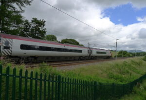 SD5896 : Virgin train heading north on the West Coast Main Line