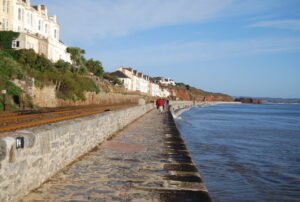 SX9676 : South West Coast Path, South Devon Railway Sea Wall