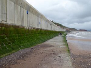 SX9677 : New sea wall at Dawlish and the low path