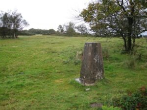 SY3798 : Trig point on Lambert's Castle Hill