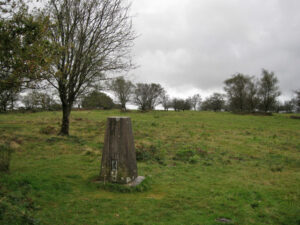 SY3798 : Trig point on Lambert's Castle Hill