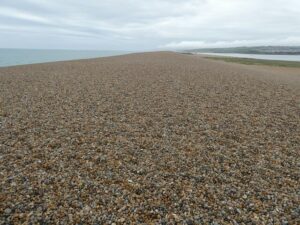 SY6675 : Chesil Beach - View northwestwards
