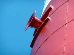 SY6768 : Foghorn on Portland Bill Lighthouse, Dorset