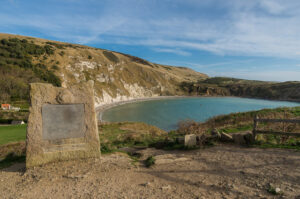 SY8279 : Jurassic Coast World Heritage Site plaque at Lulworth Cove