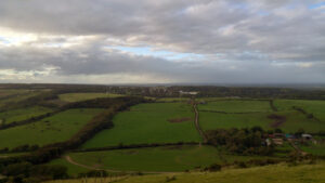 SY8680 : View across Lulworth Ranges towards Lulworth Castle 