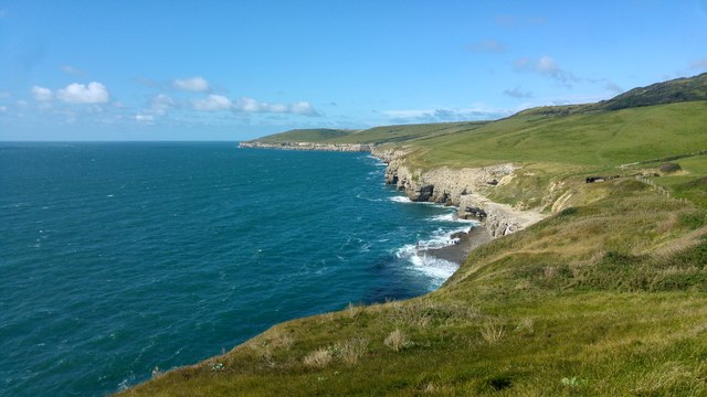 SY9976 : Coast at Dancing Ledge, Isle of Purbeck, Dorset