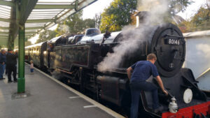SZ0278 : BR Standard Class 4MT No. 80104 (re-numbered as 80146) - Swanage station, Swanage Railway