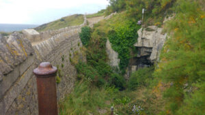 SZ0377 : Former entrance to Tilly Whim Caves, Durlston Country Park