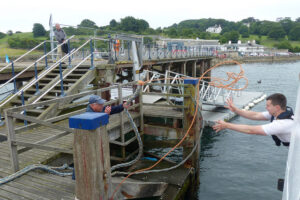 SZ0378 : Berthing at Swanage Pier