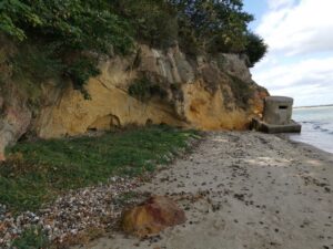 SZ0382 : Pillbox on the beach at Redend Point, Studland