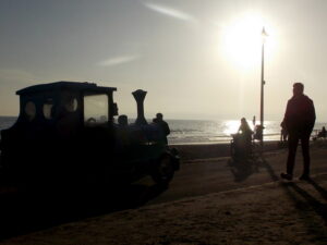 SZ0790 : Westbourne: the land train in silhouette