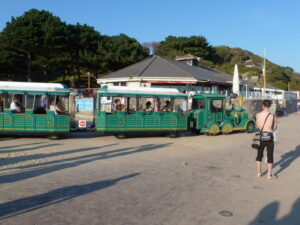 SZ0790 : Westbourne: the land train leaves for Bournemouth