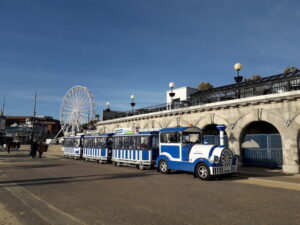 SZ0890 : Bournemouth: land train stop east of the pier