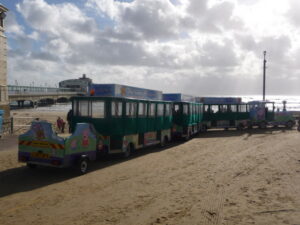 SZ0890 : Bournemouth: land train to west of pier