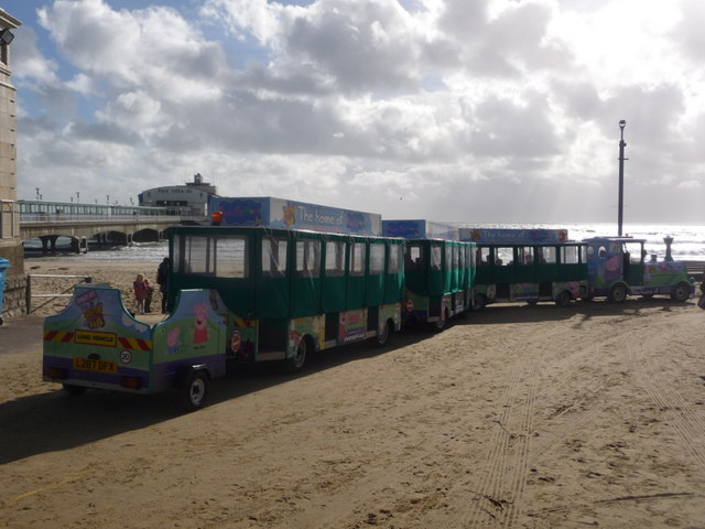 SZ0890 : Bournemouth: land train to west of pier