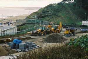 SZ1191 : Bournemouth: construction begins on Honeycombe Beach