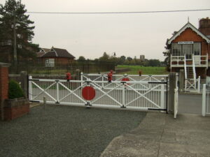 TF6628 : Former level crossing and signal Box, The Royal Station, Wolferton