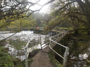 ST7813 : Sturminster Newton: footbridges at Newton Mill