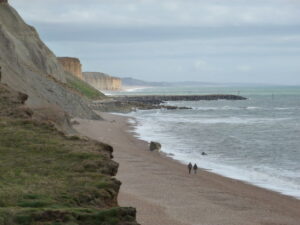 SY4491 : Eype: cliffs and beach
