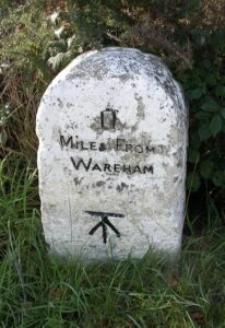 SY9384 : Old Milestone by the A351, south of Stoborough Green