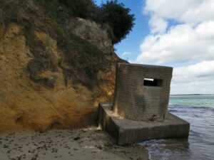 SZ0382 : Pillbox on the beach at Redend Point, Studland