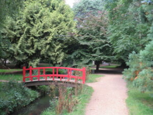 SZ0692 : Footbridge over The Bourne, near Bournemouth
